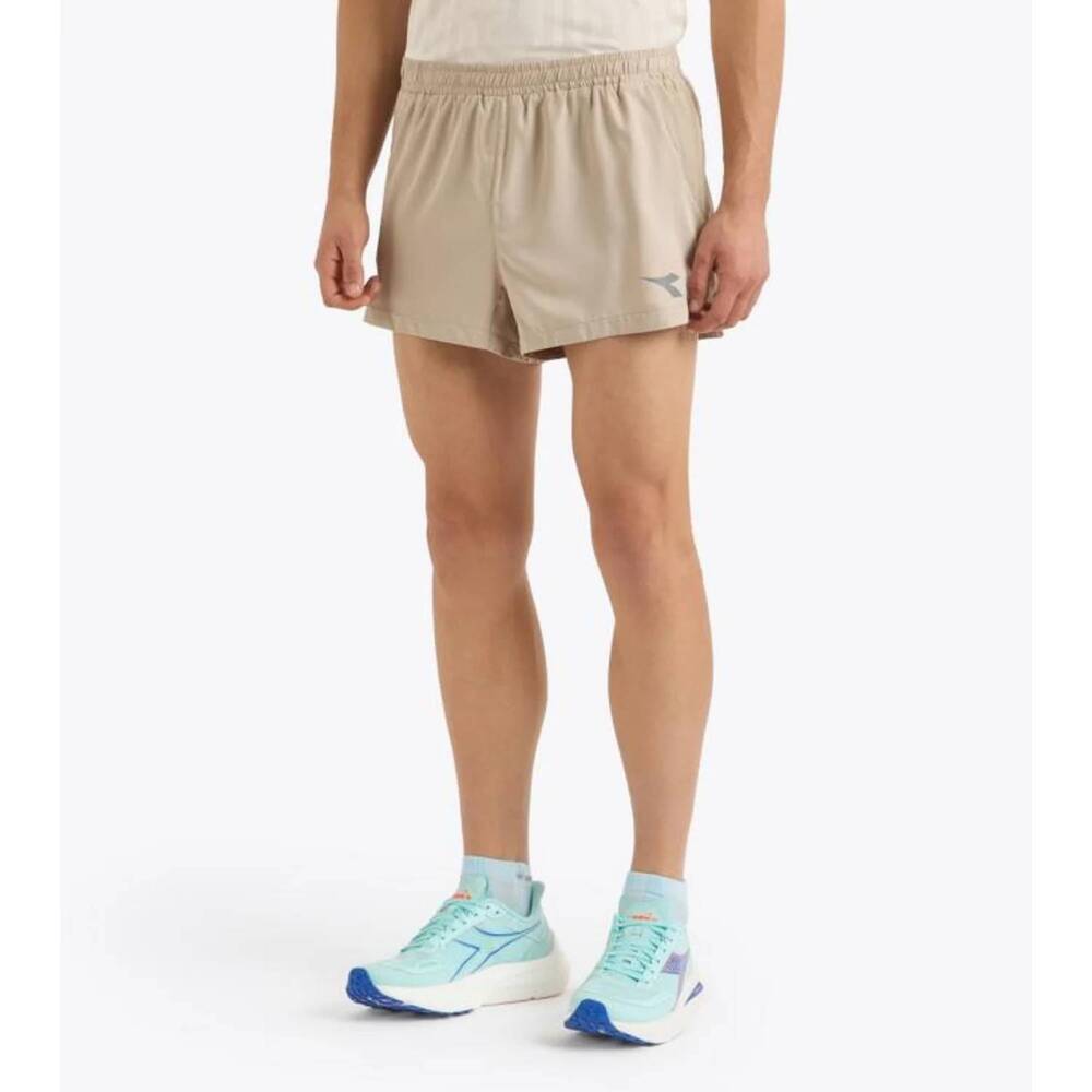 NEW DIADORA men's super light split shorts in humus